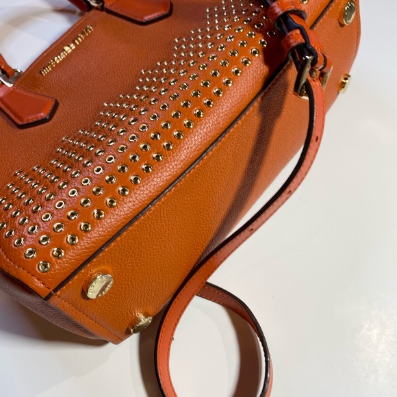 Michael Kors Orange Satchel With Rivets - Picture 5 of 6